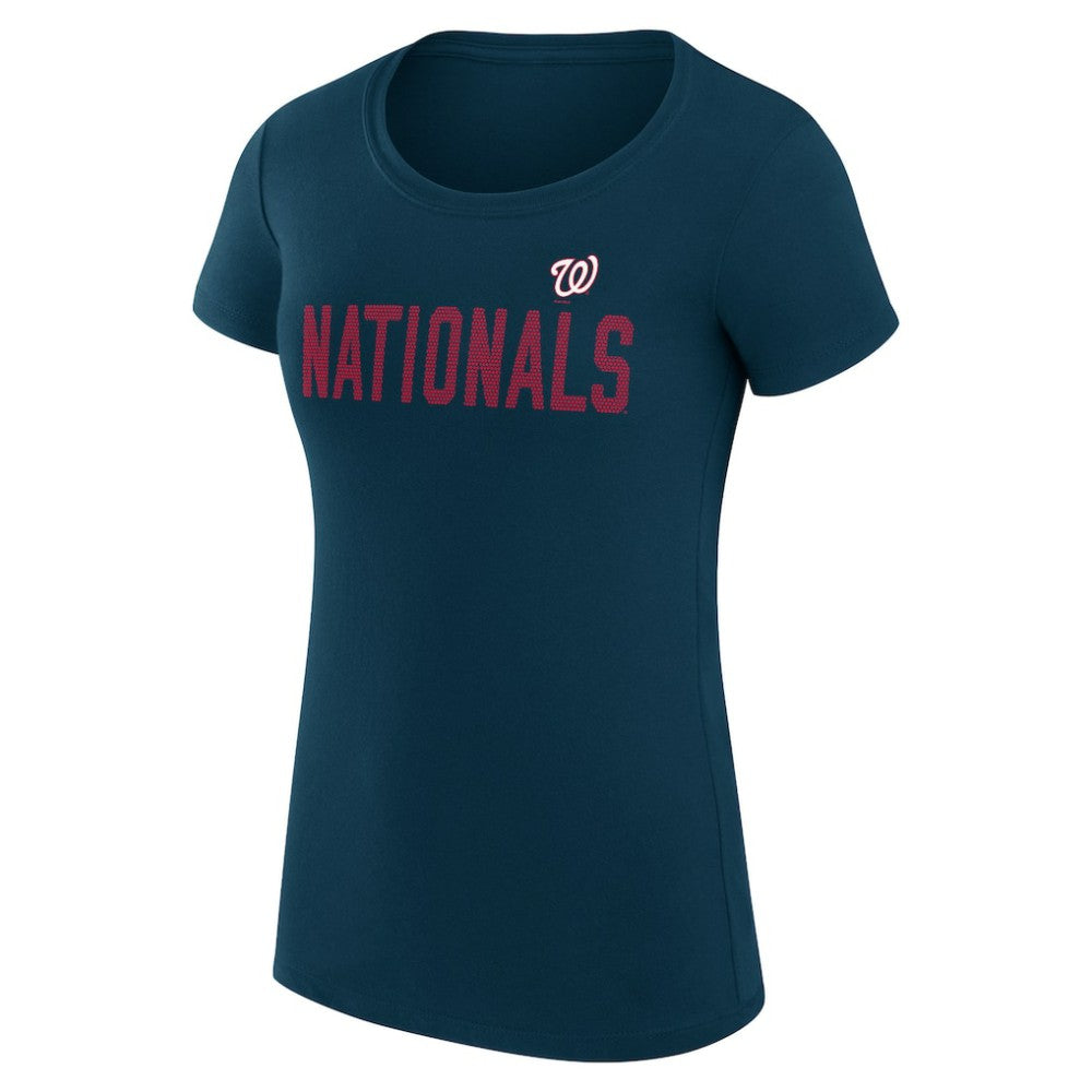MLB Washington Nationals G-III 4Her by Carl Banks Women's Super-Slim Fit Lightweight Dot Print T-Shirt