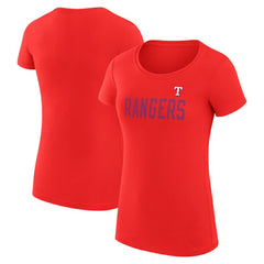 MLB Texas Rangers G-III 4Her by Carl Banks Women's Super-Slim Fit Lightweight Dot Print T-Shirt