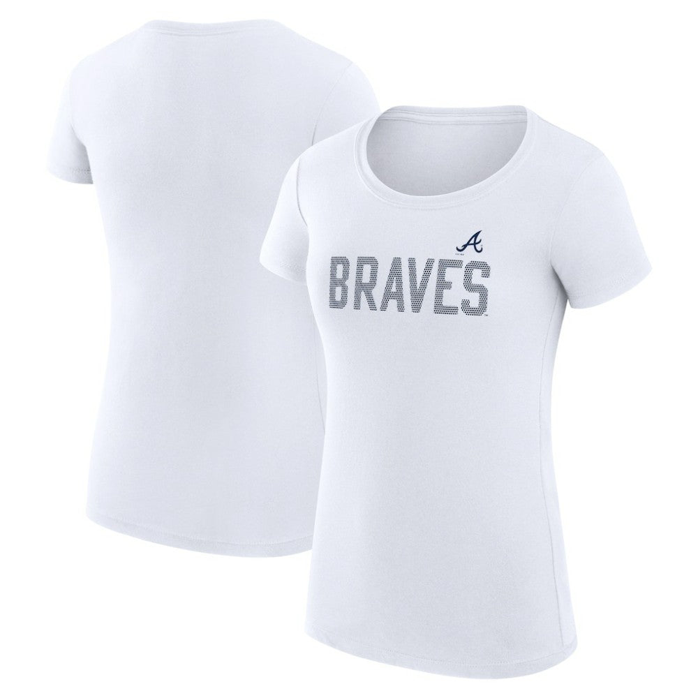 MLB Atlanta Braves G-III 4Her by Carl Banks Women's Super-Slim Fit Lightweight Dot Print T-Shirt