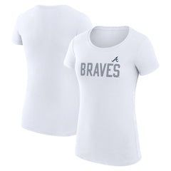 MLB Atlanta Braves G-III 4Her by Carl Banks Women's Super-Slim Fit Lightweight Dot Print T-Shirt