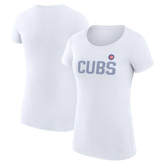 MLB Chicago Cubs G-III 4Her by Carl Banks Women's Super-Slim Fit Lightweight Dot Print T-Shirt