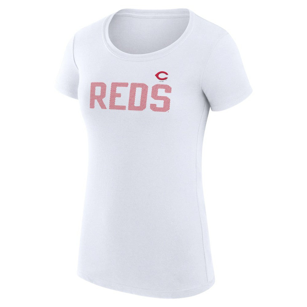 MLB Cincinnati Reds G-III 4Her by Carl Banks Women's Super-Slim Fit Lightweight Dot Print T-Shirt