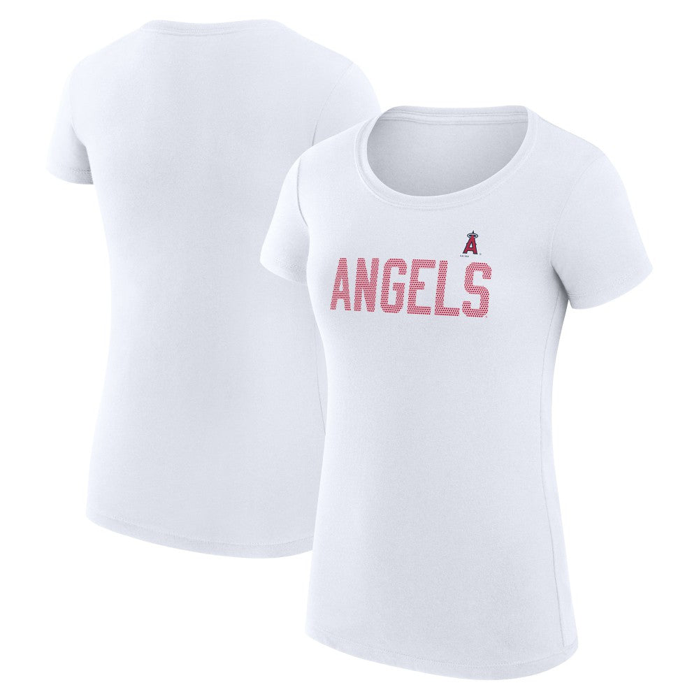MLB Los Angeles Angels G-III 4Her by Carl Banks Women's Super-Slim Fit Lightweight Dot Print T-Shirt