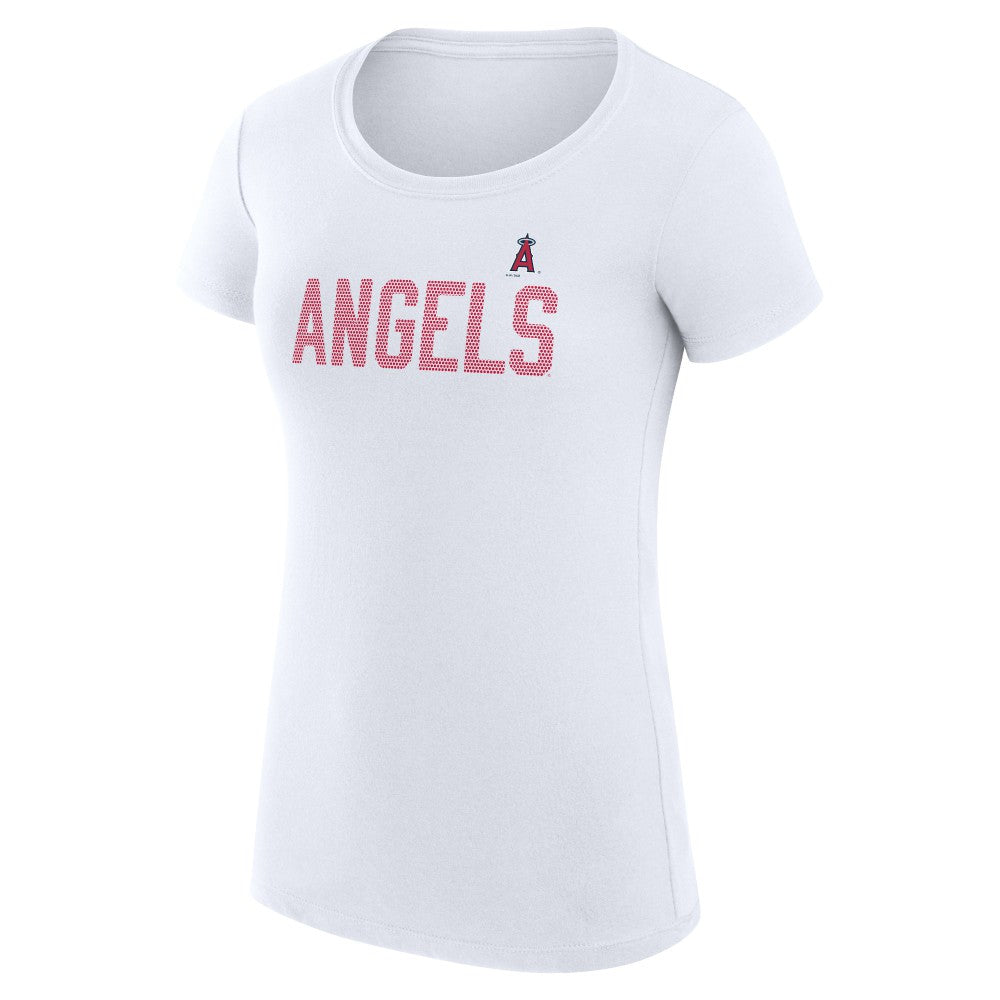 MLB Los Angeles Angels G-III 4Her by Carl Banks Women's Super-Slim Fit Lightweight Dot Print T-Shirt