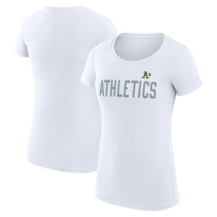 MLB Athletics G-III 4Her by Carl Banks Women's Super-Slim Fit Lightweight Dot Print T-Shirt