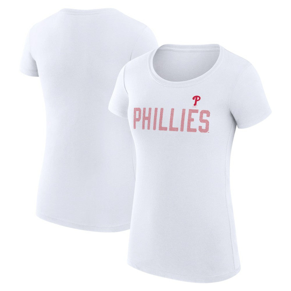 MLB Philadelphia Phillies G-III 4Her by Carl Banks Women's Super-Slim Fit Lightweight Dot Print T-Shirt