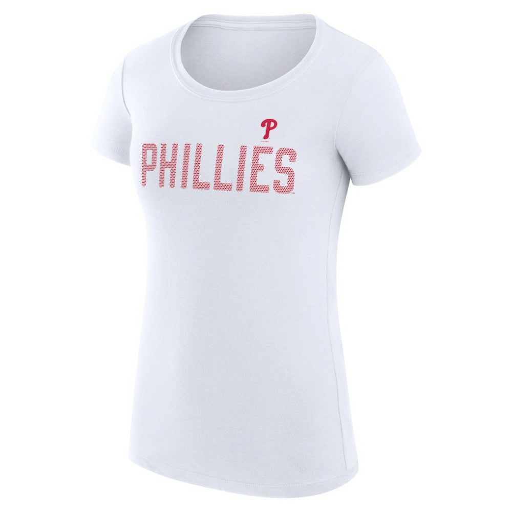 MLB Philadelphia Phillies G-III 4Her by Carl Banks Women's Super-Slim Fit Lightweight Dot Print T-Shirt
