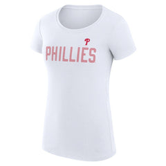 MLB Philadelphia Phillies G-III 4Her by Carl Banks Women's Super-Slim Fit Lightweight Dot Print T-Shirt