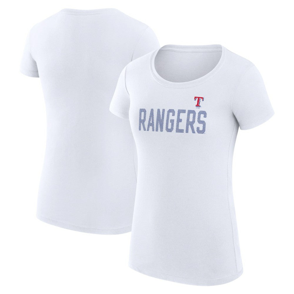 MLB Texas Rangers G-III 4Her by Carl Banks Women's Super-Slim Fit Lightweight Dot Print T-Shirt