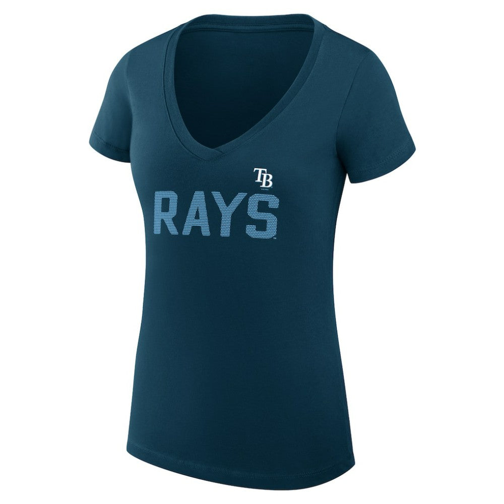 MLB Tampa Bay Rays G-III 4Her by Carl Banks Women's Super-Slim Fit Lightweight Dot Print V-Neck T-Shirt