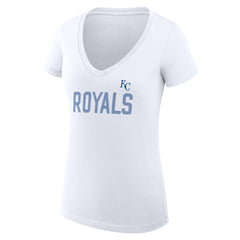 MLB Kansas City Royals G-III 4Her by Carl Banks Women's Super-Slim Fit Lightweight Dot Print V-Neck T-Shirt