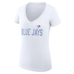 MLB Toronto Blue Jays G-III 4Her by Carl Banks Women's Super-Slim Fit Lightweight Dot Print V-Neck T-Shirt