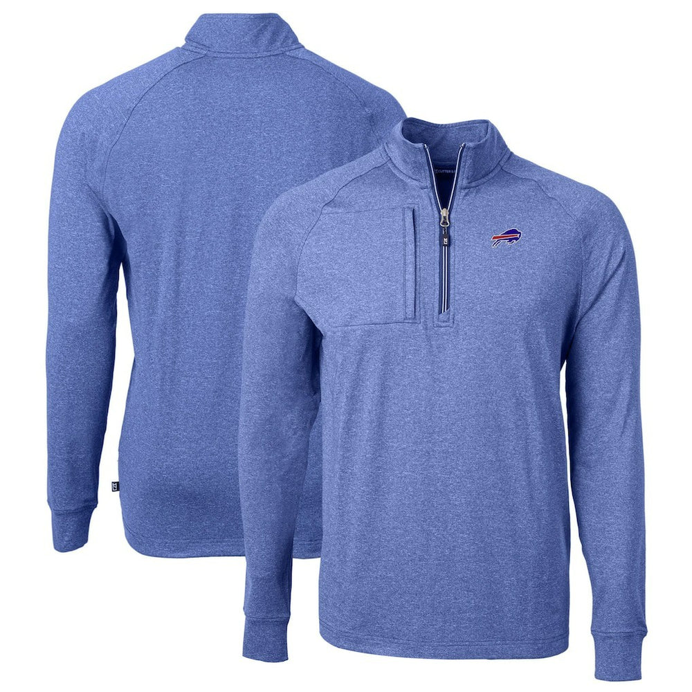 Cutter & Buck Big & Tall Adapt Eco Knit Quarter-Zip Pullover Top - Buffalo Bills
