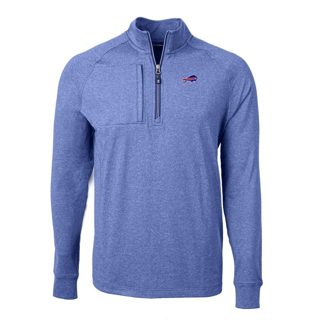 Cutter & Buck Big & Tall Adapt Eco Knit Quarter-Zip Pullover Top - Buffalo Bills