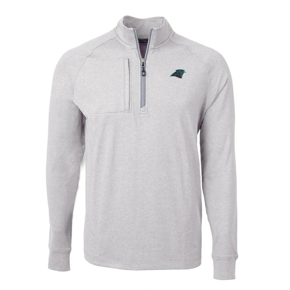 Cutter & Buck Big & Tall Adapt Eco Knit Quarter-Zip Pullover Top - Carolina Panthers