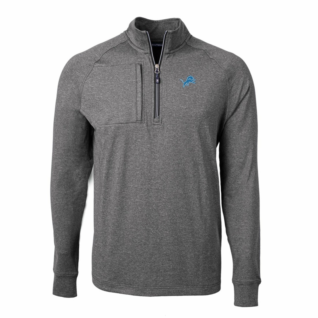 Cutter & Buck Big & Tall Adapt Eco Knit Quarter-Zip Pullover Top - Detroit Lions