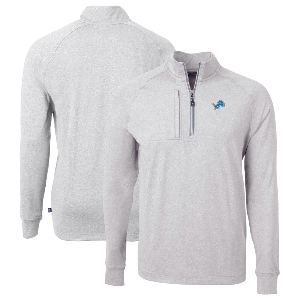 Cutter & Buck Big & Tall Adapt Eco Knit Quarter-Zip Pullover Top - Detroit Lions