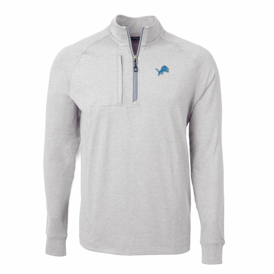 Cutter & Buck Big & Tall Adapt Eco Knit Quarter-Zip Pullover Top - Detroit Lions