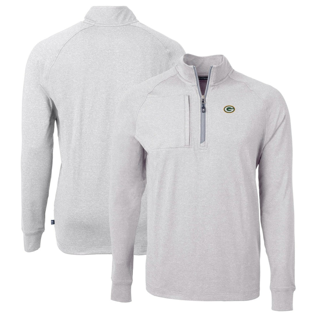 Cutter & Buck Big & Tall Adapt Eco Knit Quarter-Zip Pullover Top - Green Bay Packers