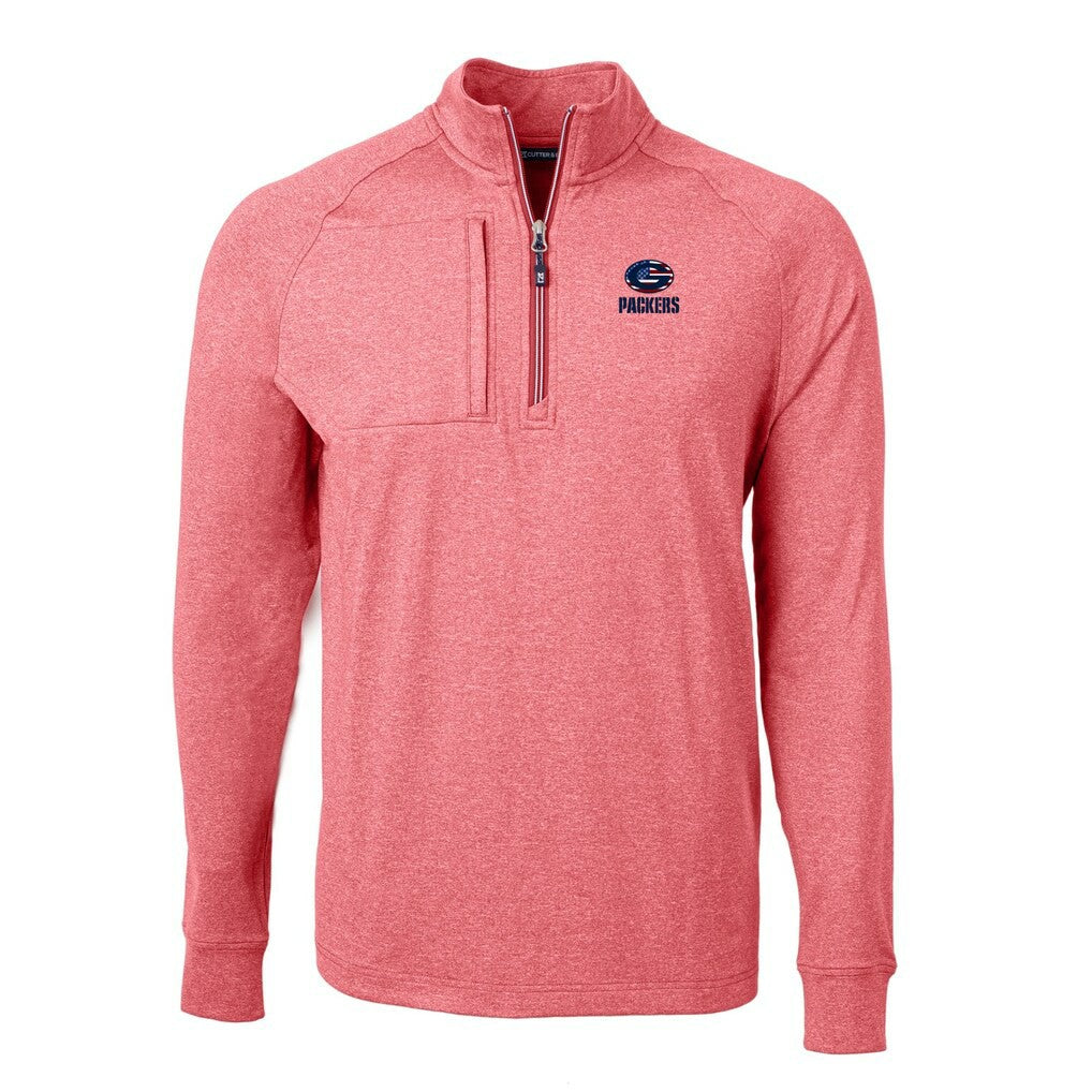 Cutter & Buck Big & Tall Adapt Eco Knit Quarter-Zip Pullover Top - Green Bay Packers
