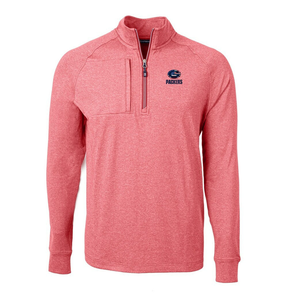 Cutter & Buck Big & Tall Adapt Eco Knit Quarter-Zip Pullover Top - Green Bay Packers