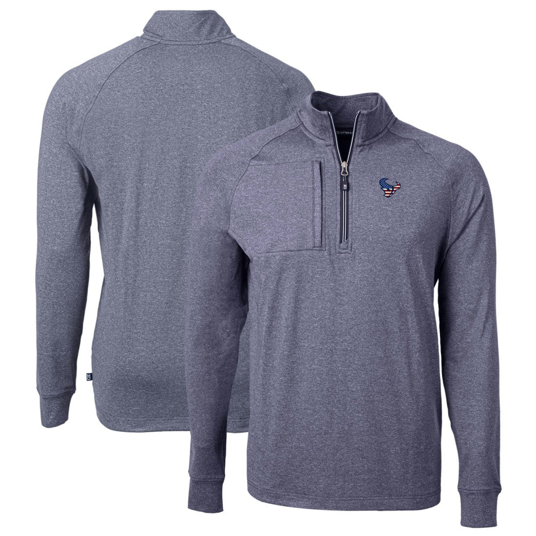 Cutter & Buck Big & Tall Adapt Eco Knit Quarter-Zip Pullover Top - Houston Texans