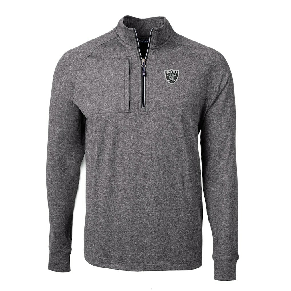 Cutter & Buck Big & Tall Adapt Eco Knit Quarter-Zip Pullover Top - Las Vegas Raiders