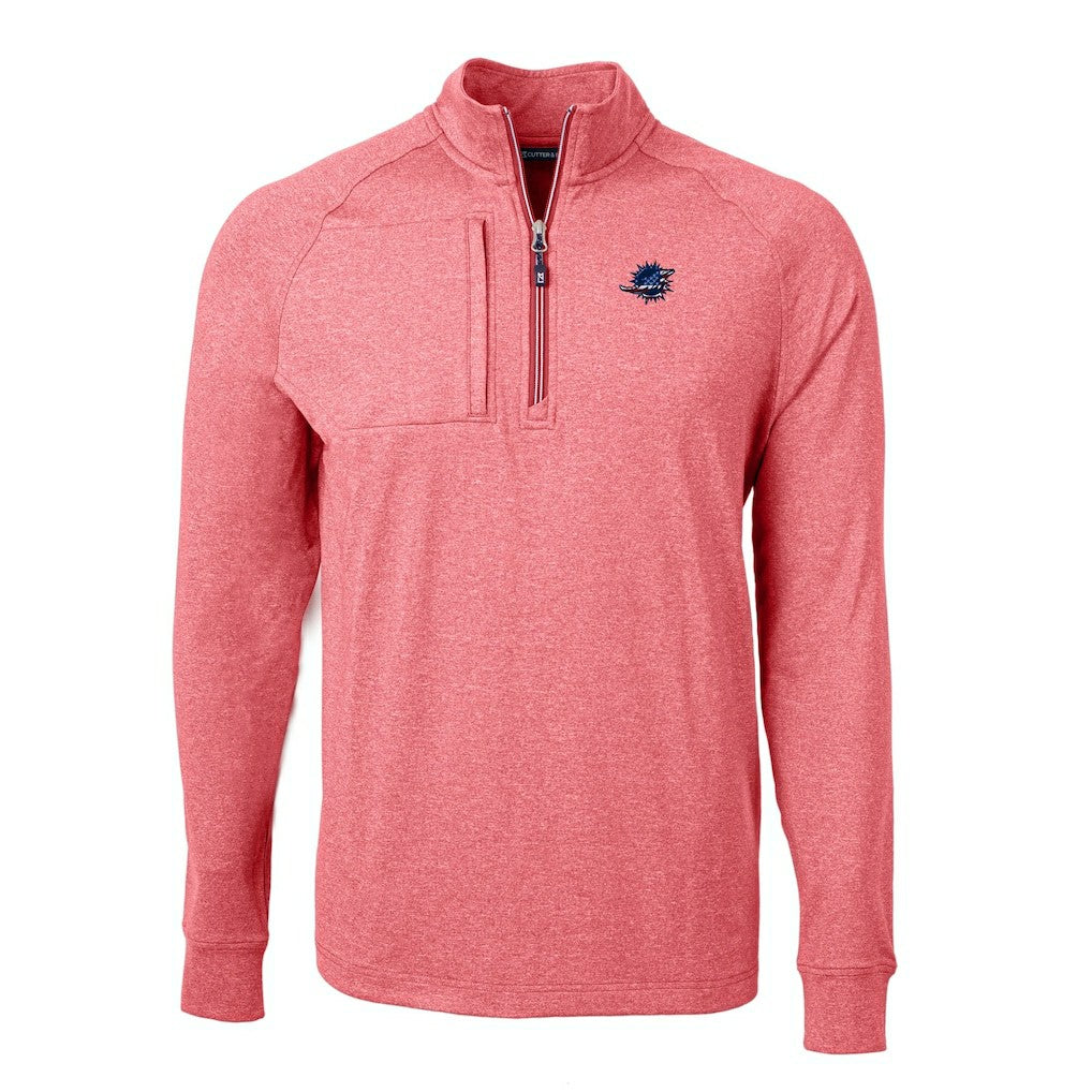 Cutter & Buck Big & Tall Adapt Eco Knit Quarter-Zip Pullover Top - Miami Dolphins