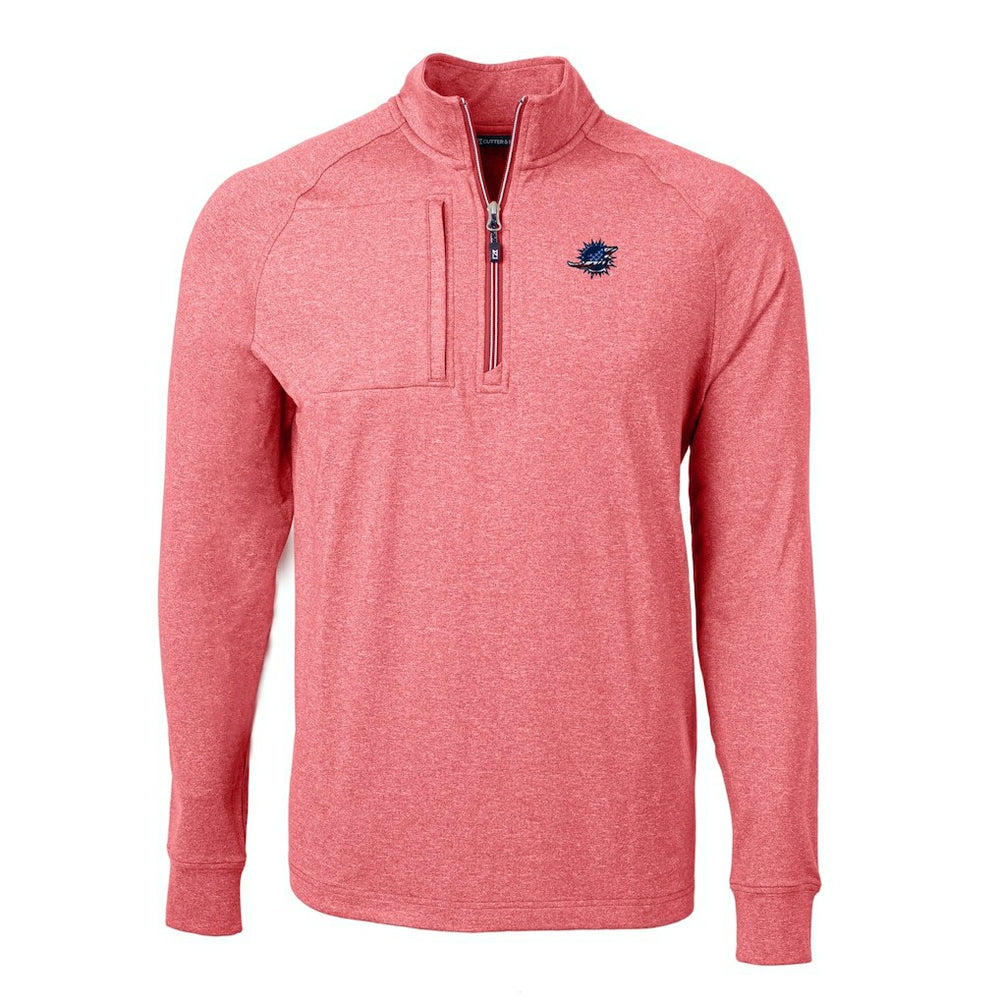 Cutter & Buck Big & Tall Adapt Eco Knit Quarter-Zip Pullover Top - Miami Dolphins