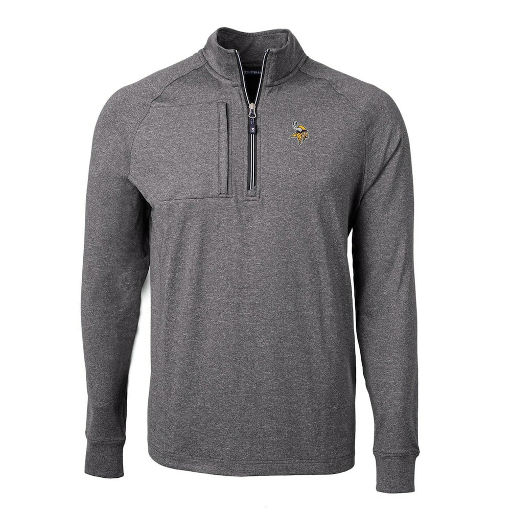 Cutter & Buck Big & Tall Adapt Eco Knit Quarter-Zip Pullover Top - Minnesota Vikings