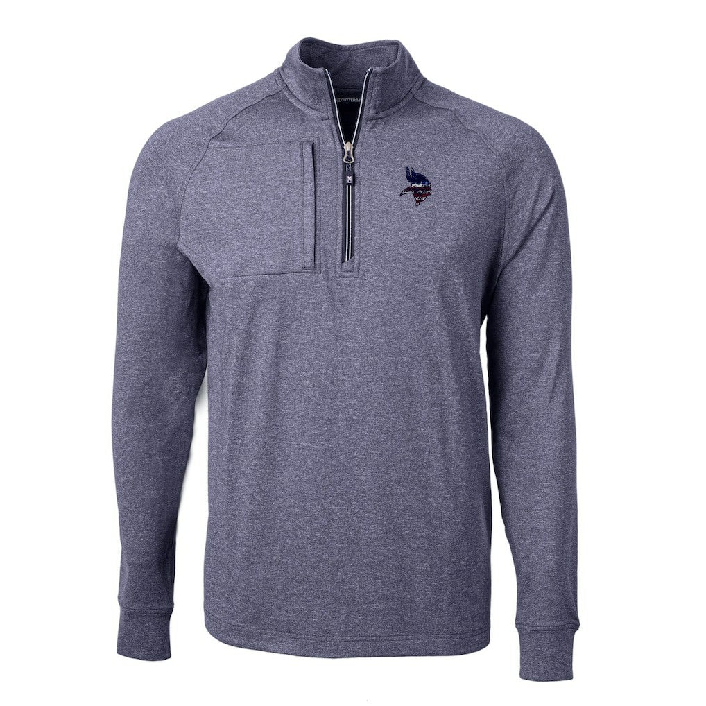 Cutter & Buck Big & Tall Adapt Eco Knit Quarter-Zip Pullover Top - Minnesota Vikings