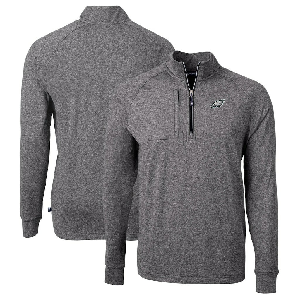 Cutter & Buck Big & Tall Adapt Eco Knit Quarter-Zip Pullover Top - Philadelphia Eagles