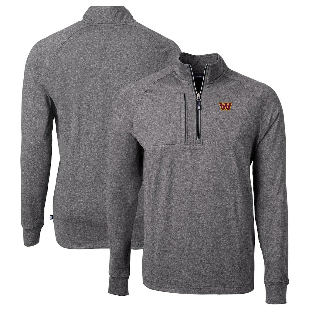 Cutter & Buck Big & Tall Adapt Eco Knit Quarter-Zip Pullover Top - Washington Commanders