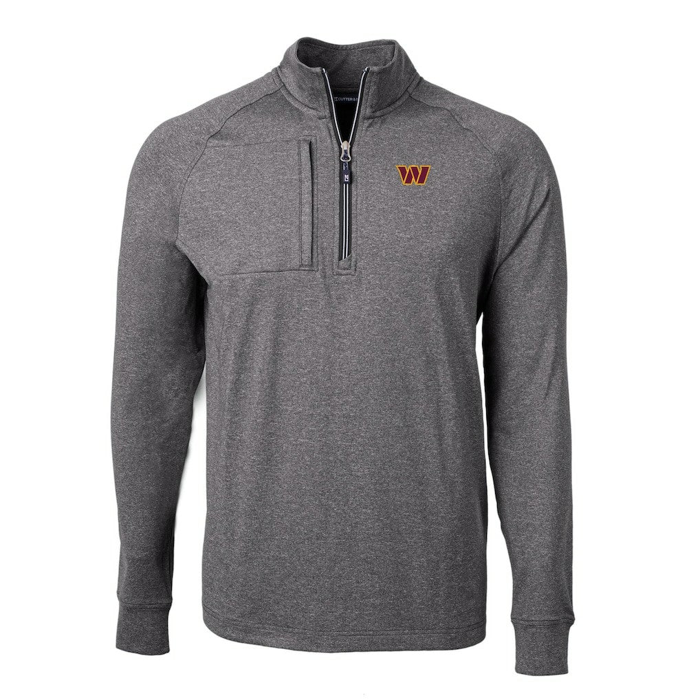 Cutter & Buck Big & Tall Adapt Eco Knit Quarter-Zip Pullover Top - Washington Commanders