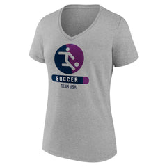 US Soccer Women's Radiating Victory V-Neck T-Shirt -  Heather Gray