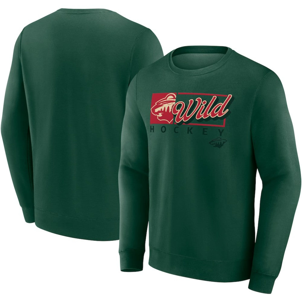 NHL Green Minnesota Wild Fanatics Focus Fleece Pullover Sweatshirt