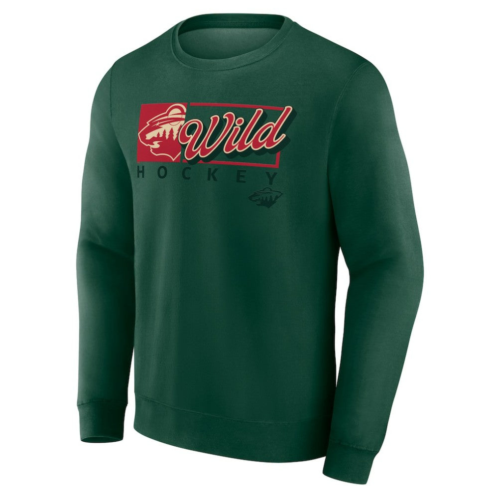NHL Green Minnesota Wild Fanatics Focus Fleece Pullover Sweatshirt