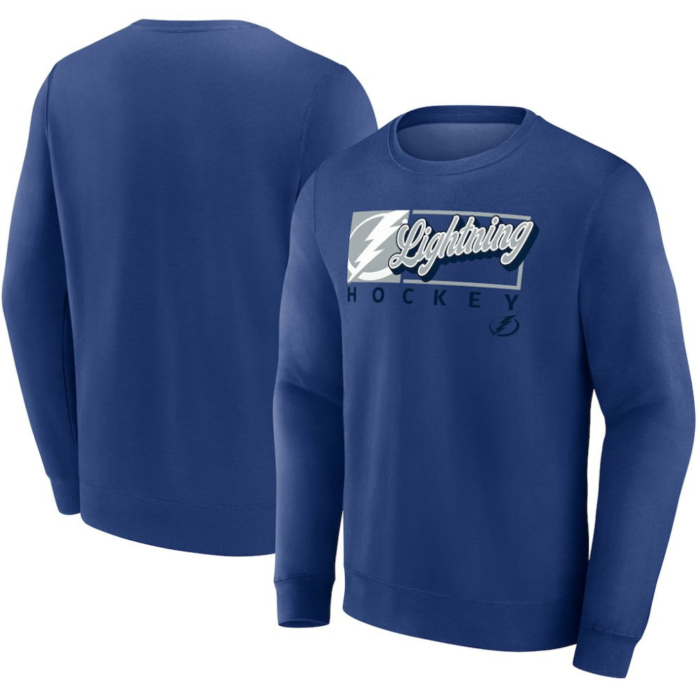 NHL Blue Tampa Bay Lightning Fanatics Focus Fleece Pullover Sweatshirt