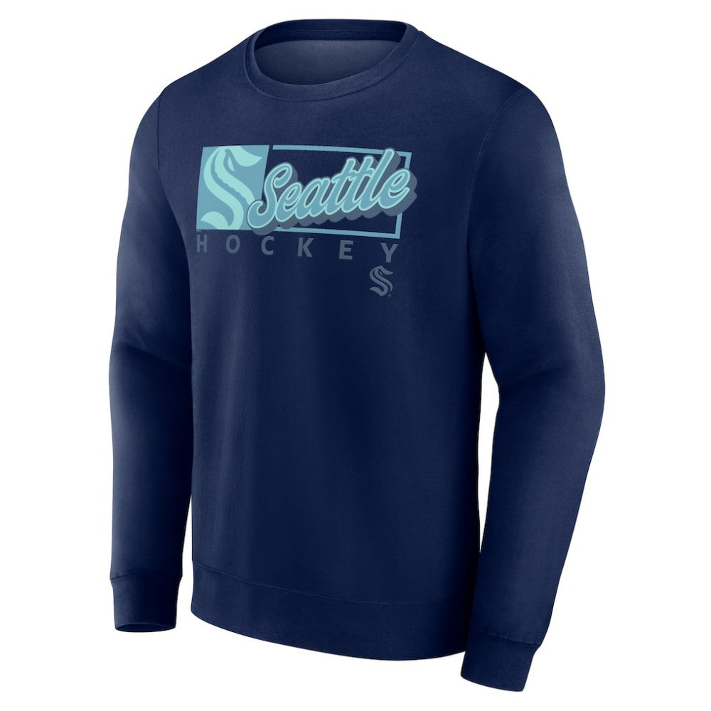 NHL Deep Sea Blue Seattle Kraken Fanatics Focus Fleece Pullover Sweatshirt