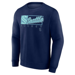NHL Deep Sea Blue Seattle Kraken Fanatics Focus Fleece Pullover Sweatshirt