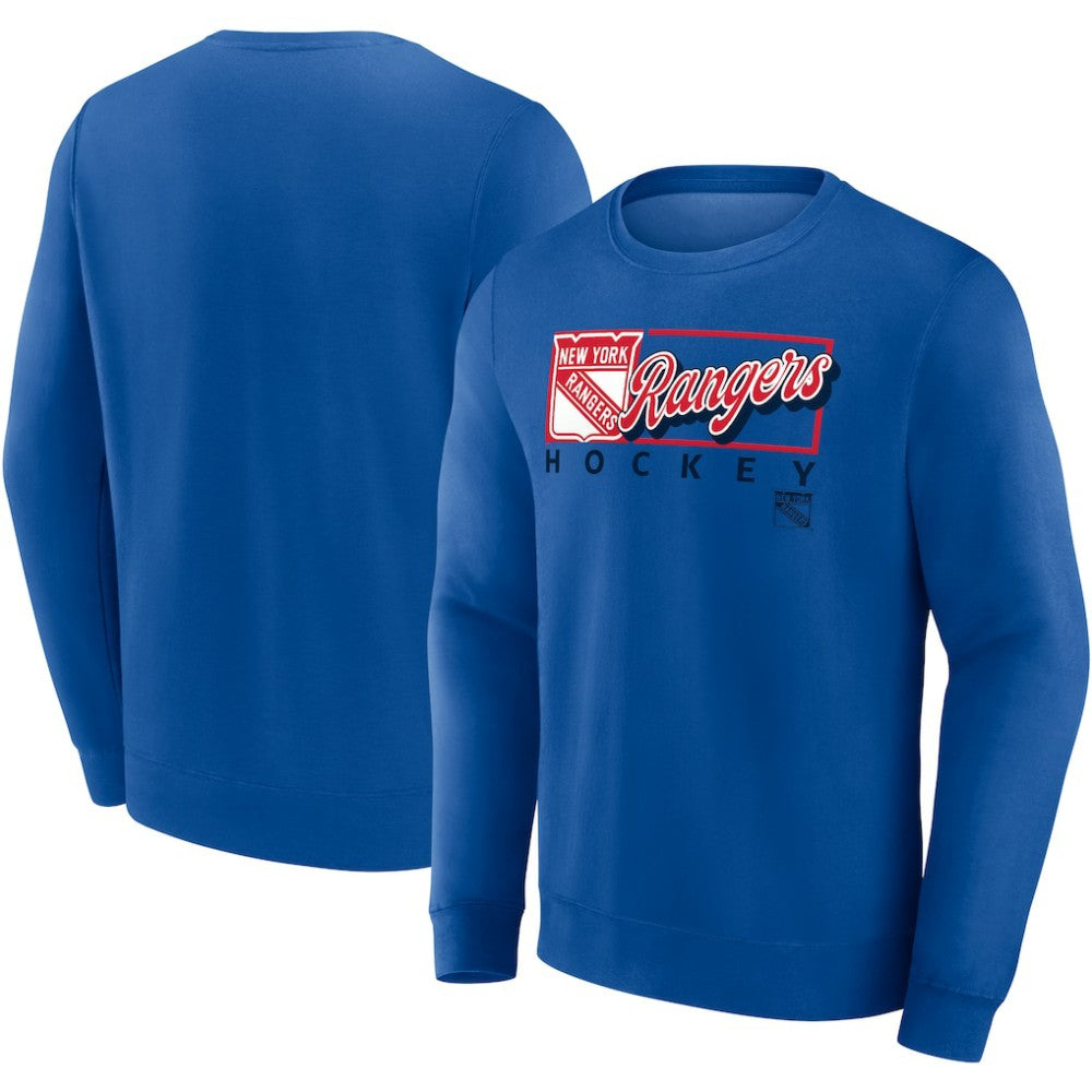 NHL Royal New York Rangers Fanatics Focus Fleece Pullover Sweatshirt