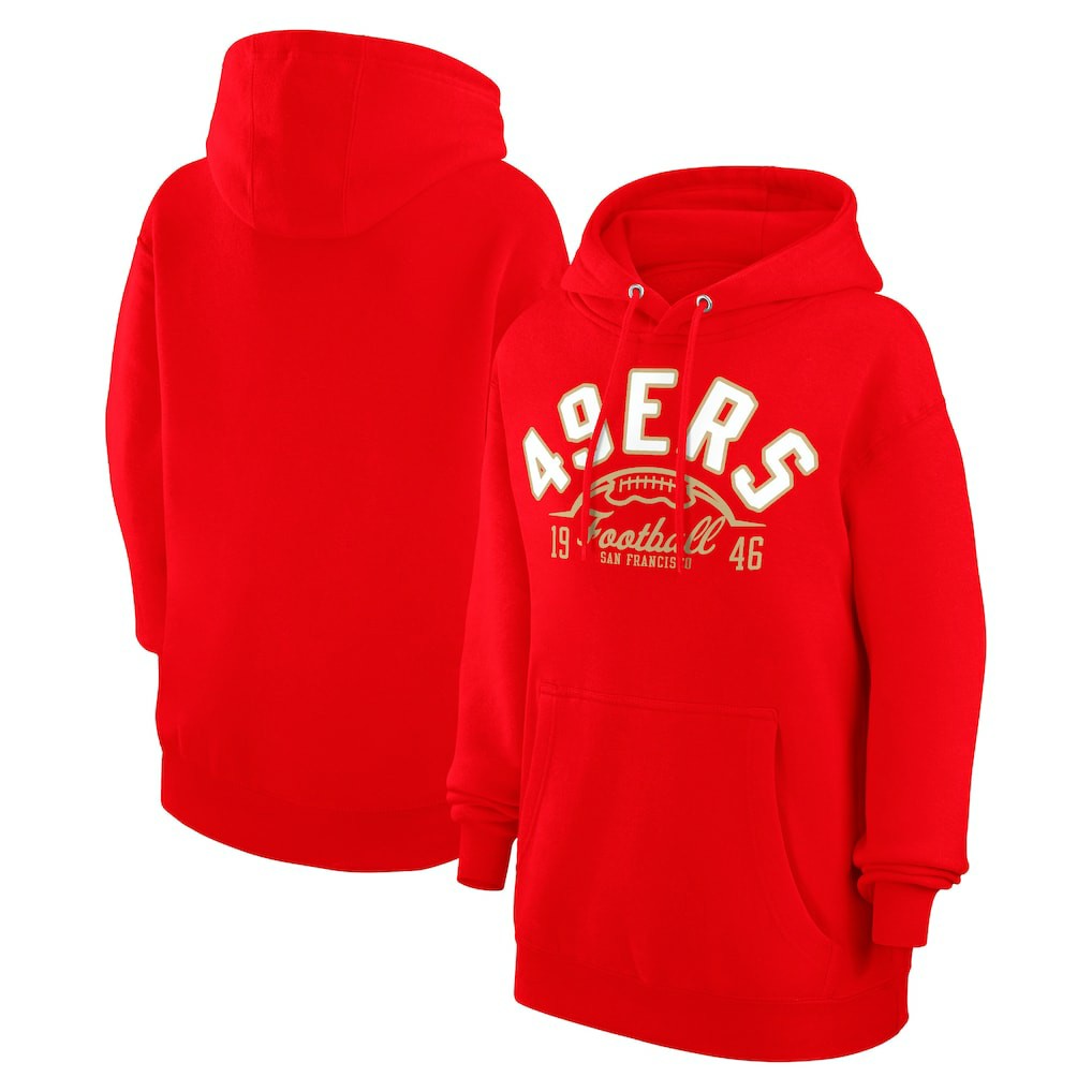 Starter Unisex Half Ball Team Fleece Pullover Hoodie - San Francisco 49ers