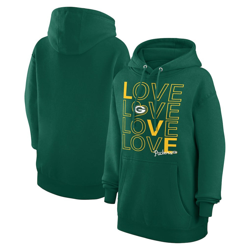 G-III 4Her by Carl Banks Women's Love Graphic Pullover Hoodie - Green Bay Packers