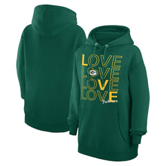 G-III 4Her by Carl Banks Women's Love Graphic Pullover Hoodie - Green Bay Packers
