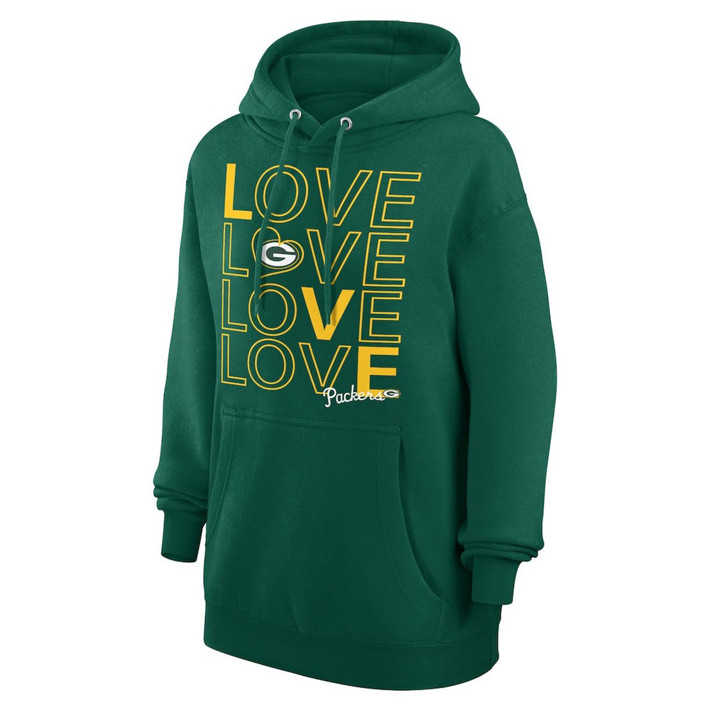 G-III 4Her by Carl Banks Women's Love Graphic Pullover Hoodie - Green Bay Packers