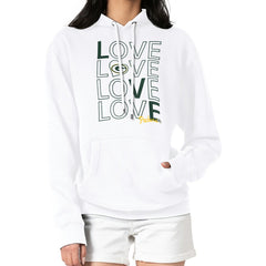 G-III 4Her by Carl Banks Women's Love Graphic Pullover Hoodie - Green Bay Packers
