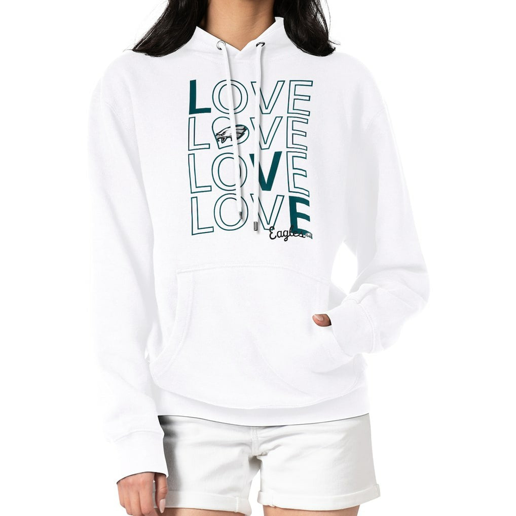 G-III 4Her by Carl Banks Women's Love Graphic Pullover Hoodie - Philadelphia Eagles