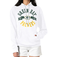 G-III 4Her by Carl Banks Women's City Graphic Team Fleece Pullover Hoodie - Green Bay Packers