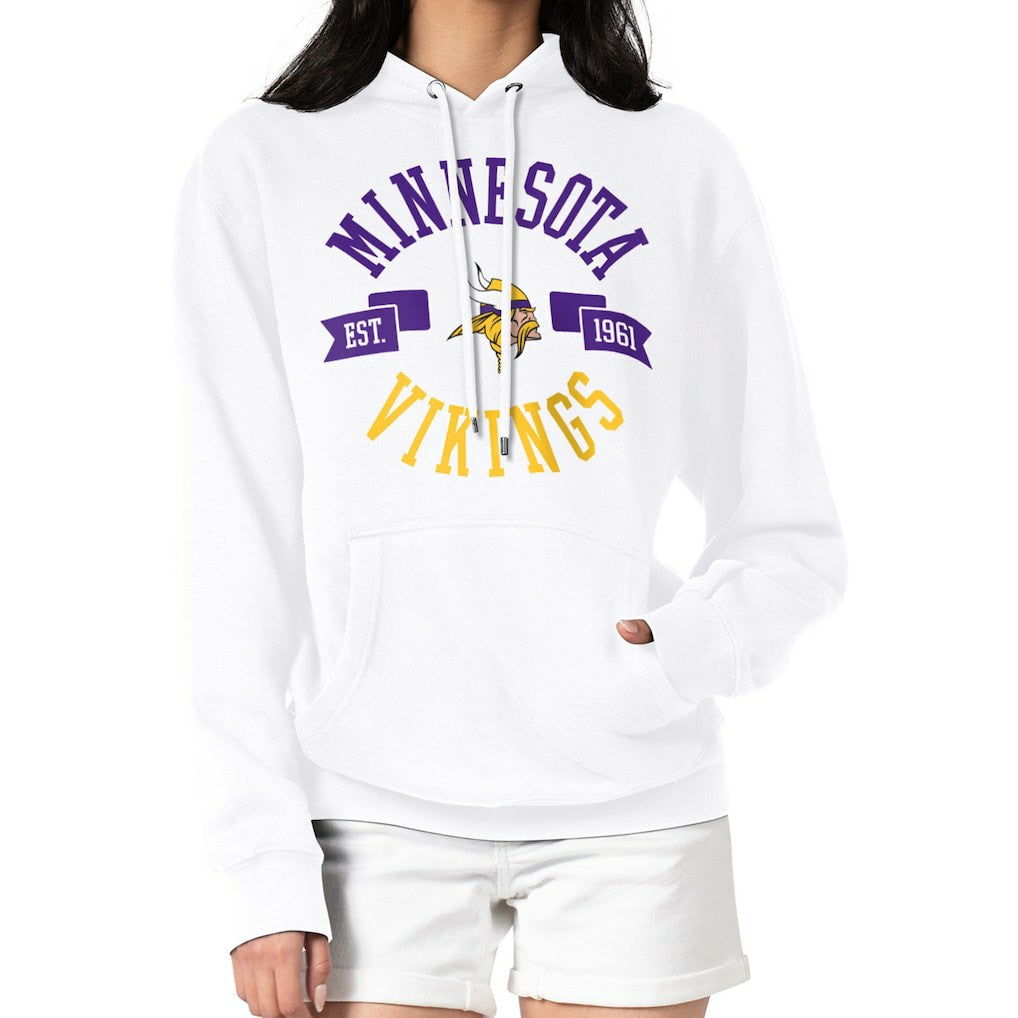 G-III 4Her by Carl Banks Women's City Graphic Team Fleece Pullover Hoodie - Minnesota Vikings