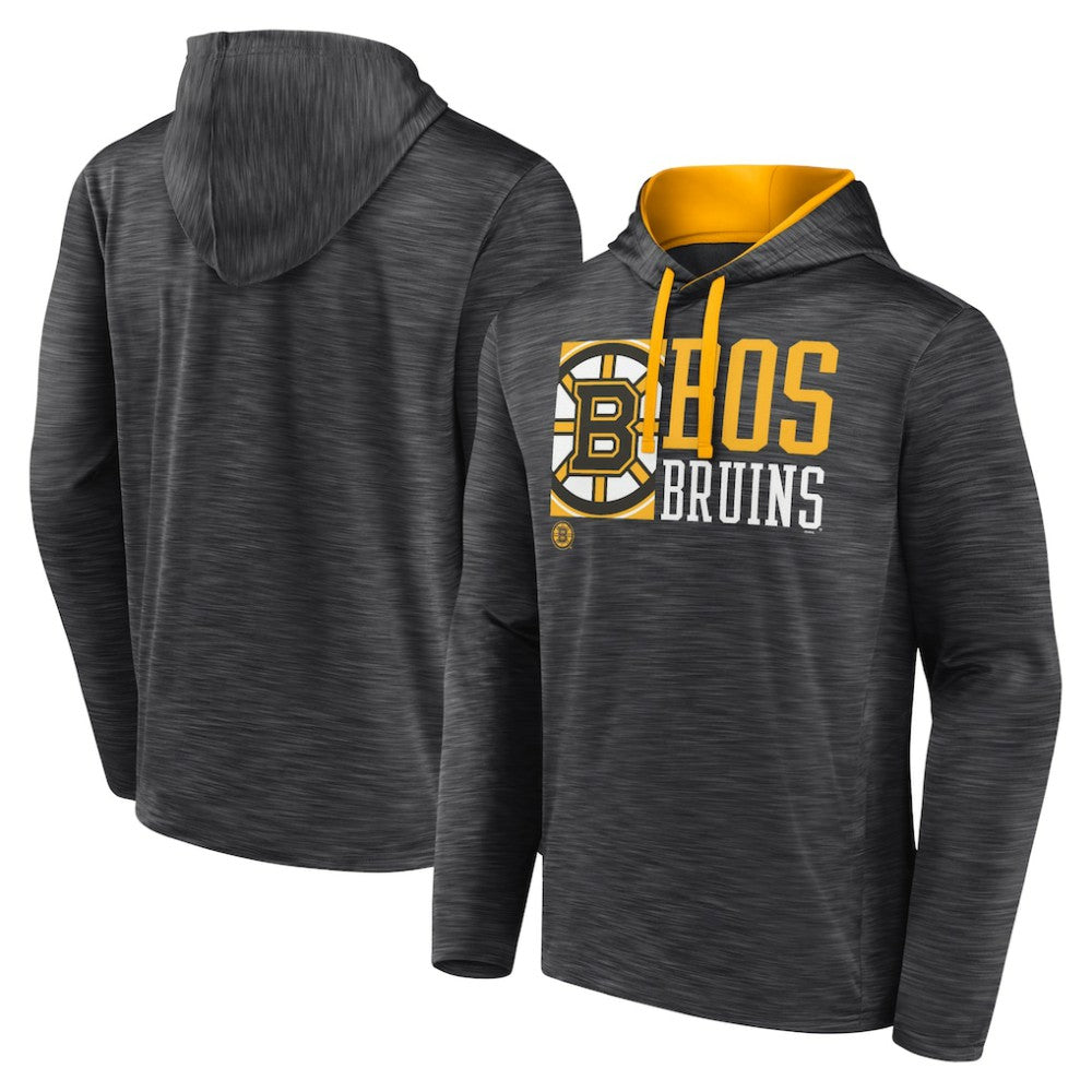 NHL Charcoal Boston Bruins Fanatics Never Quit Pullover Hoodie